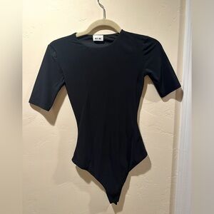 ALIX NYC Jet Black Short Sleeve Bodysuit
